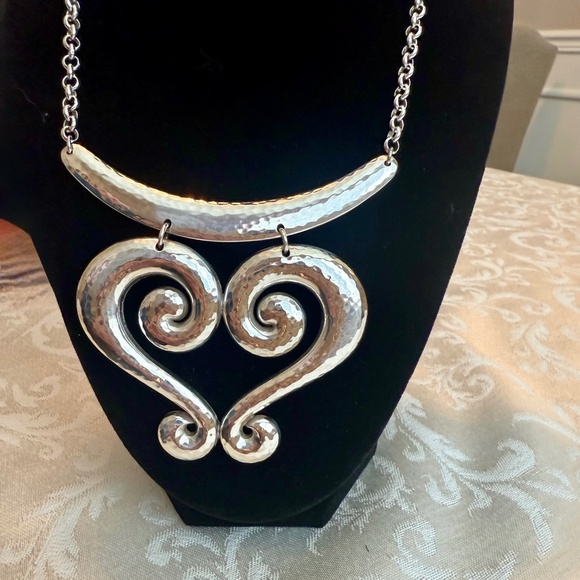 Brighton "Genoa Scroll" Heart Necklace. Large - Picture 1 of 3